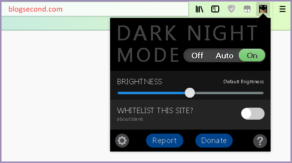 Tampilan dari Add-On Dark Night Mode di Firefox