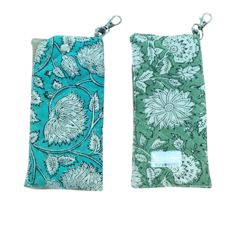 Elegant Hand Block Printed Goggle Case - Set of 2 Pattern - 2