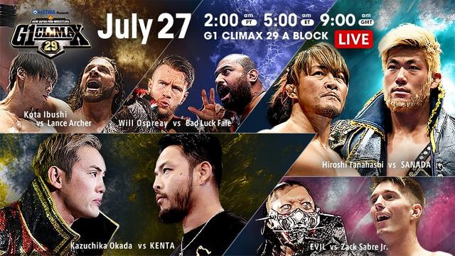 NJPW G1 Climax 29 27/07/2019 Day 9 Live Stream
