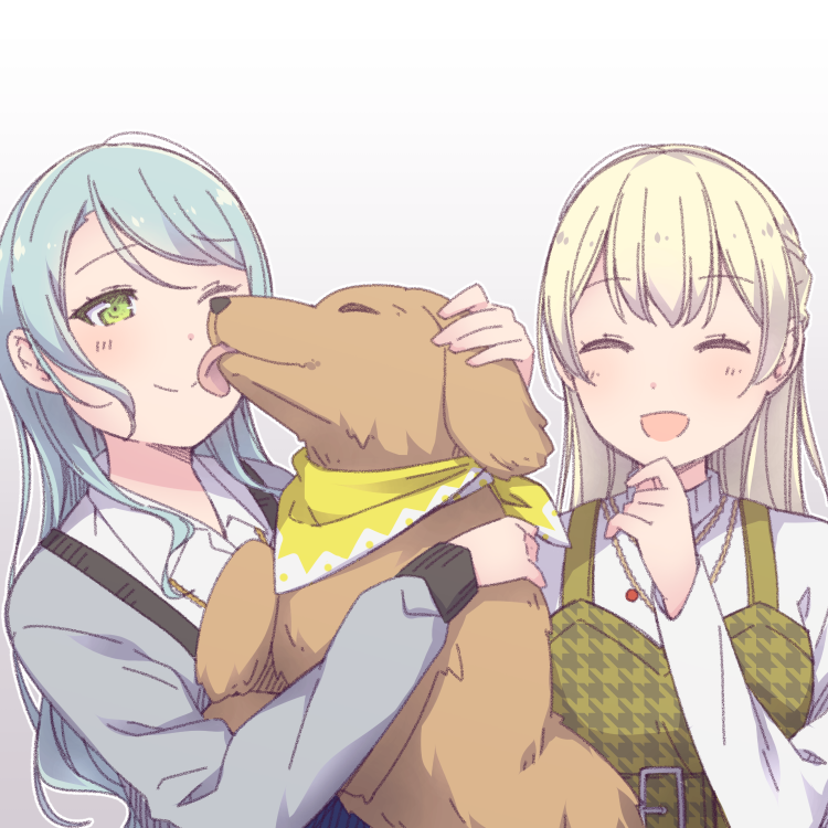 hikawa-sayo-leon-and-shirasagi-chisato-bang-dream-drawn-by-aya