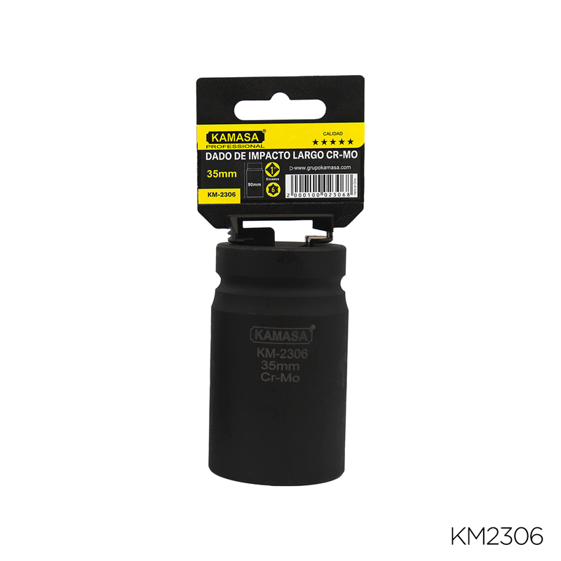 DADO DE IMPACTO LARGO CRMO "KAMASA" - 1"DR.X 35MM