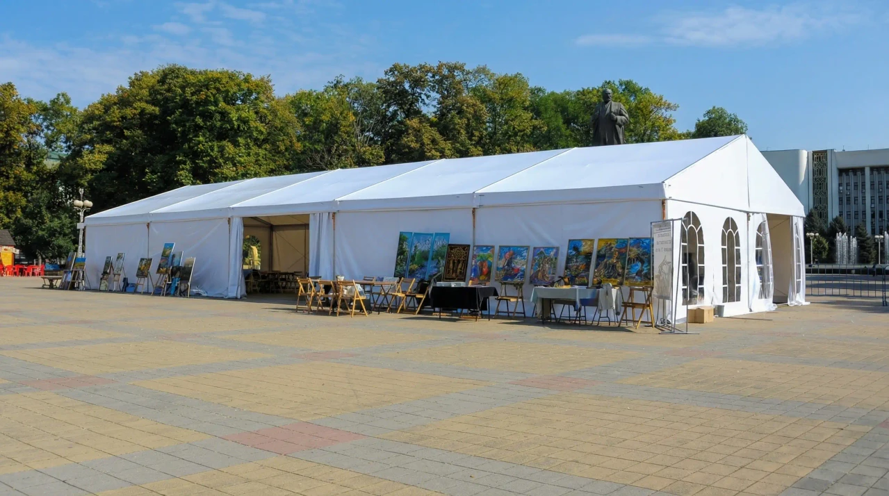 Шатер двухскатный 10х25 метров