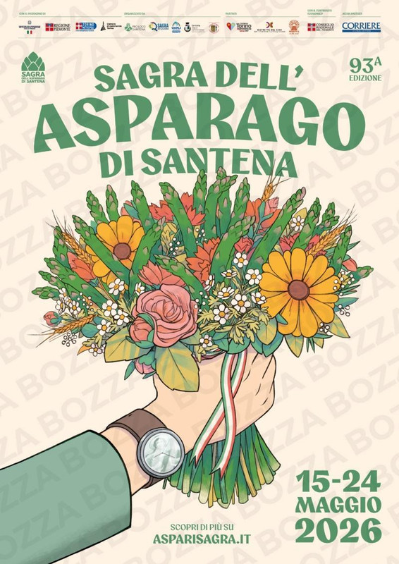 Dal 15 al 24 maggio 2026 la Sagra dell’Asparago di Santena (To) si fa in tre e diventa diffusa