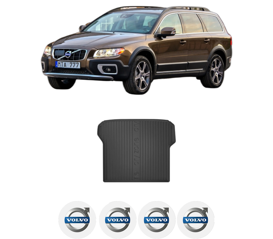 Tavita Portbagaj VOLVO XC70 II VAN (136) din 2013-2016, Protectie Portbagaj Auto, 4x Stickere auto cu VOLVO