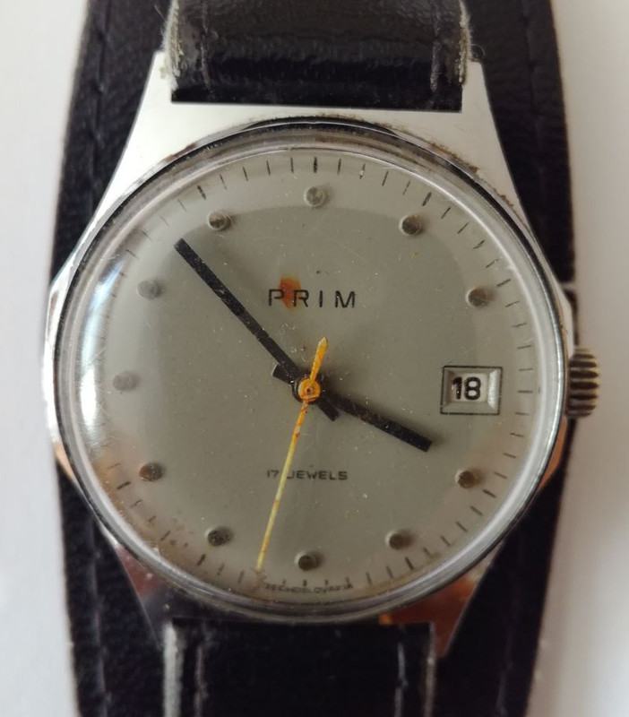 Sběratelské hodinky PRIM 17 JEWELS s datumem czechoslovakia | Aukro