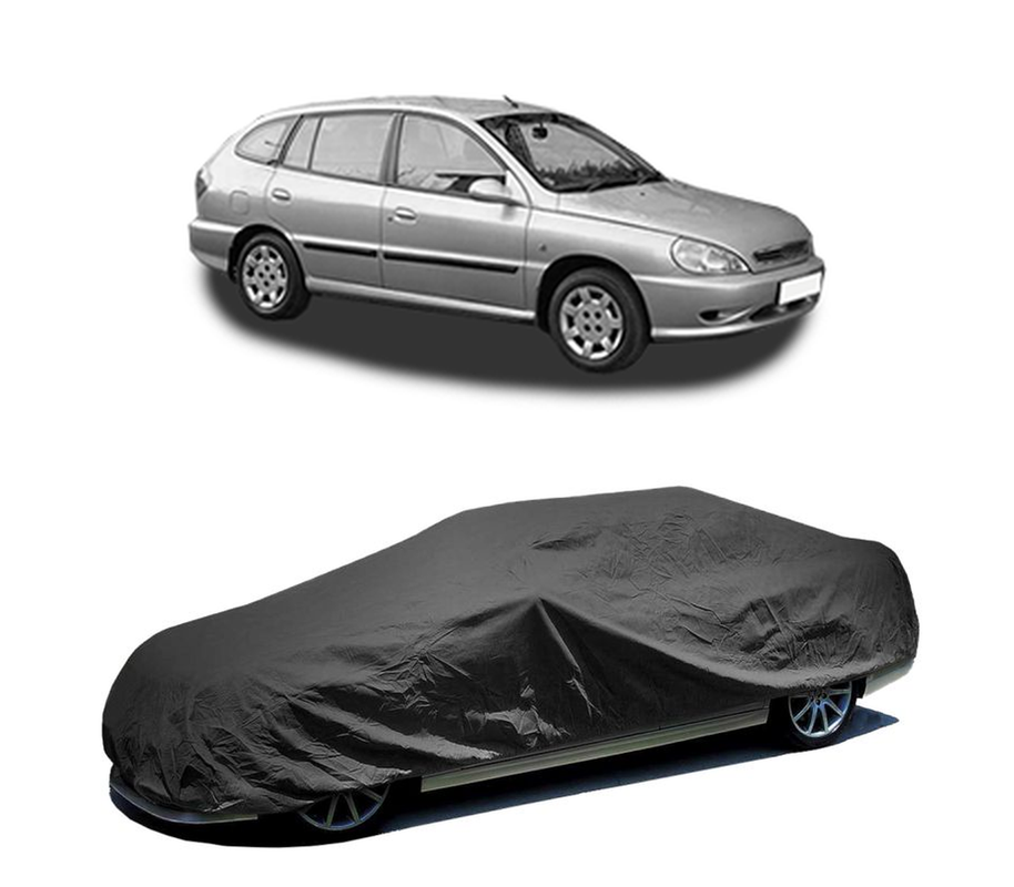 Husa tip prelata auto pentru KIA RIO I Hatchback (DC) 2000 - 2005,culoare negru, material textil impermeabil, rezistanta la intemperii praf UV, CARPASSION Husa Protectie