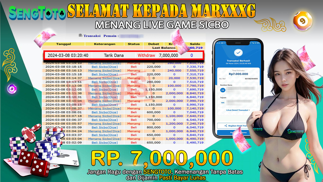 BUKTI PEMBAYARAN LIVE GAME SICBO