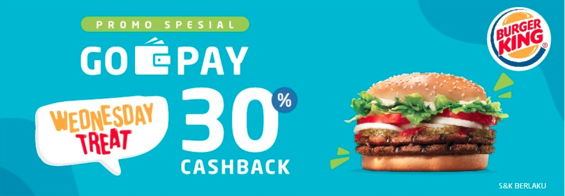 Promo Burger King dapat cashback 30%