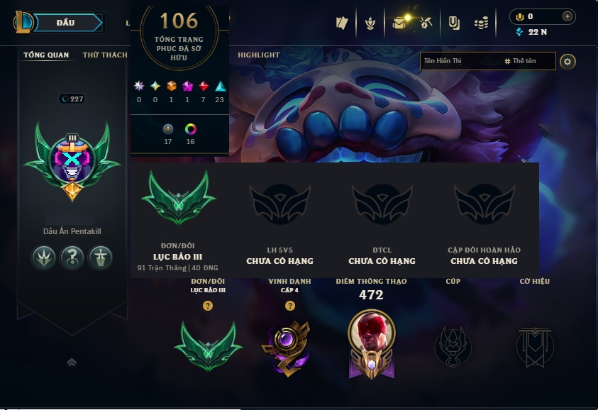 Acc LMHT # - Khung Lục Bảo