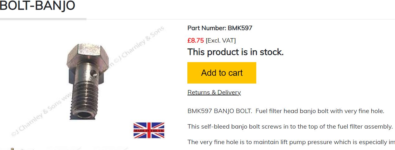 special bolt filter head