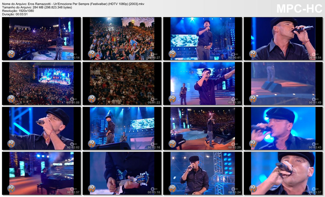 Eros Ramazzotti - Un'Emozione Per Sempre (Festivalbar) (HDTV 1080p) [24.09.2003]