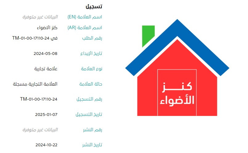 علامة تجارية مسجلة كنز الاضواء