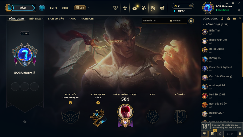 Acc LMHT # - Không Khung