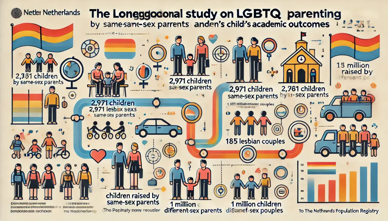 Longitudinal study on LGBTQ parenting in the Netherlands, tracking educational outcomes from birth to secondary school.