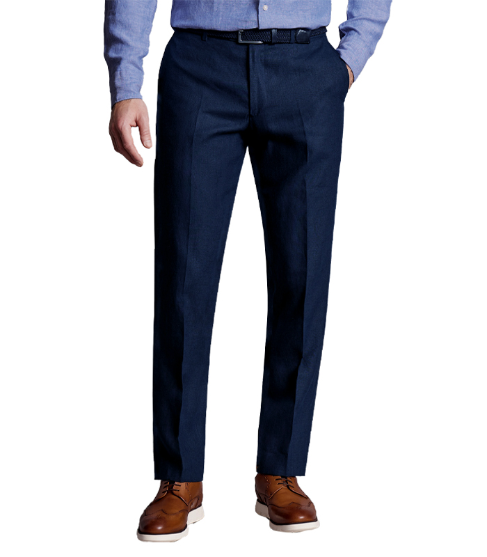 Men’s Formal Trouser Slim Fit Plain Front Cross Pocket Color: 137. BLUE DESIGN