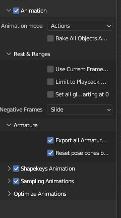 Export Settings