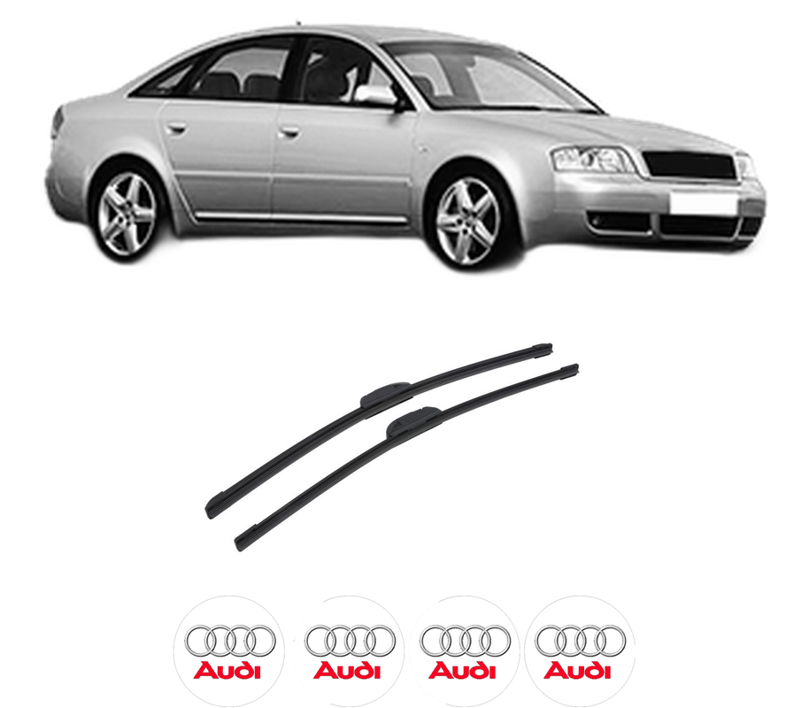 Set stergatoare auto AUDI A6 C5 (4B2, 4B4) din 1997-2005, pentru parbriz auto, 2 bucati, Bosch Aerotwin Retrofit, din cauciuc siliconat rezistent, 4 Stickere Auto AUDI