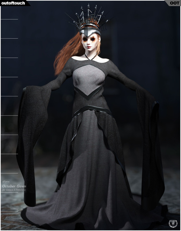dForce October Gown for Genesis 8