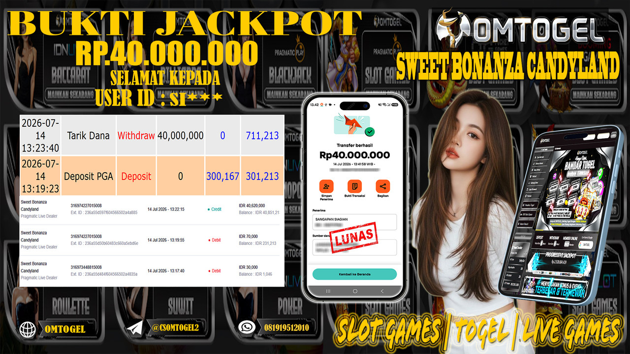 OMTOGEL JACKPOT PRAGMATICPLAY CASINO LIVE DEALER Rp.40,000,000,- DIBAYAR LUNAS
