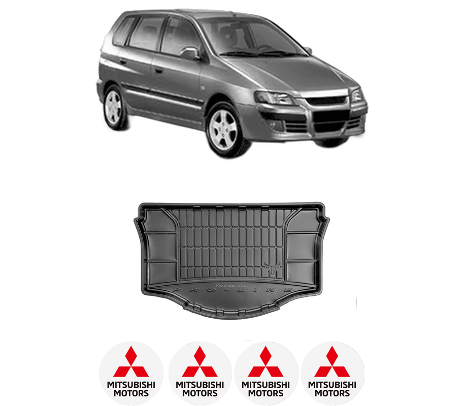 Tavita Portbagaj MITSUBISHI SPACE STAR MPV (DG_A) din 1998-2004, Protectie Portbagaj Auto, 4x Stickere auto cu MITSUBISHI