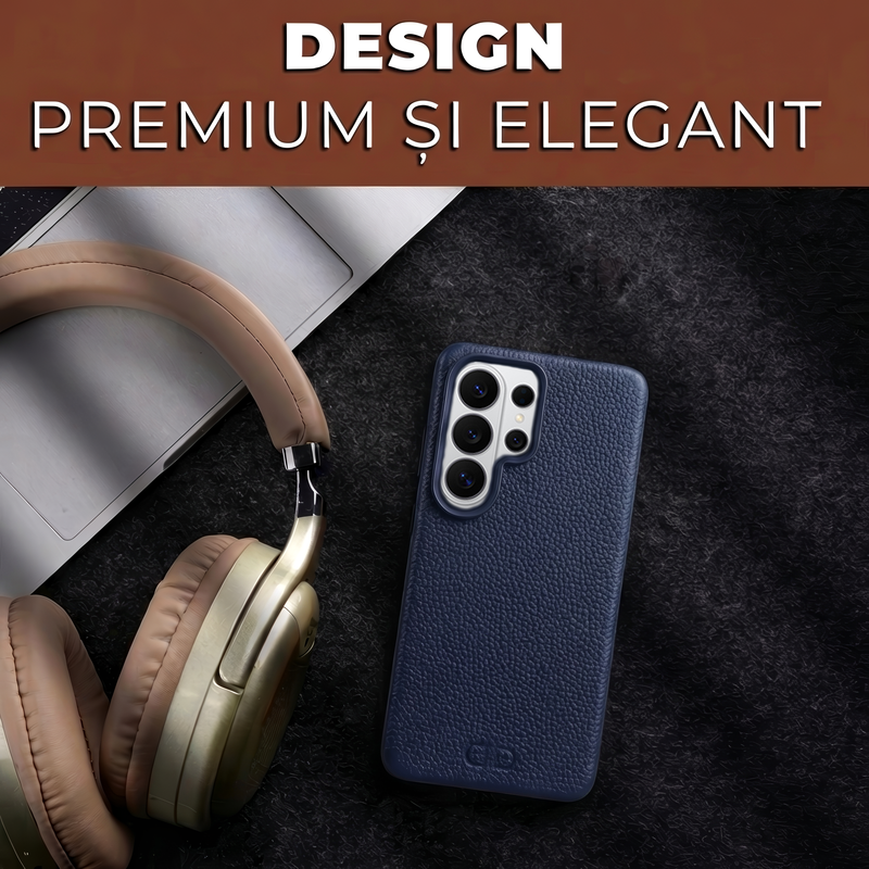 Husa pentru Samsung S26 Ultra Daden Luxury din piele naturala, Magsafe, Calitate Premium, Handmade, Albastru