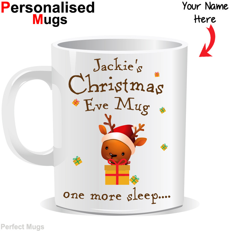 PERSONALISED MUG CUP CARTOON CHRISTMAS KIDS