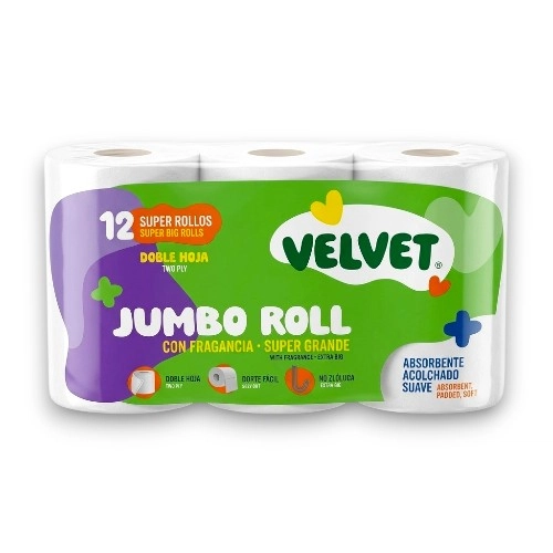 Velvet Papel higienico Jumbo 12/1