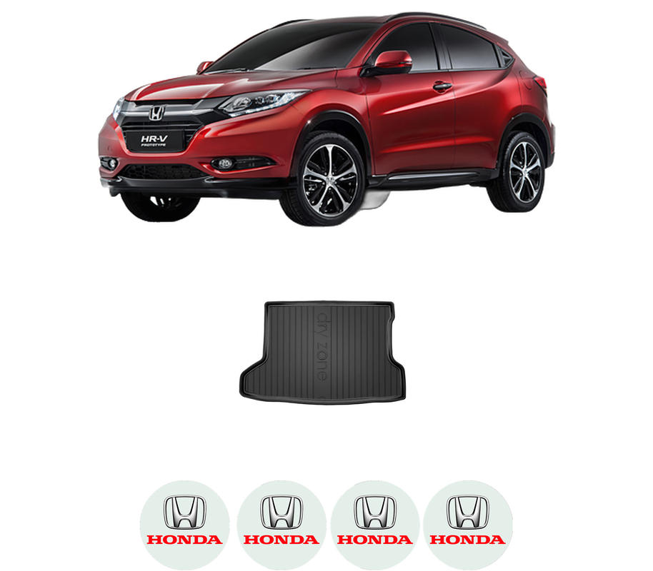 Tavita Portbagaj HONDA HR-V (RU) din 2014-2019, Protectie Portbagaj Auto, 4x Stickere auto cu HONDA