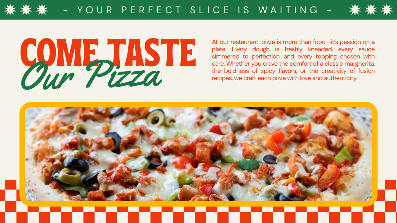 Red and Green Modern Retro Pizza Presentation