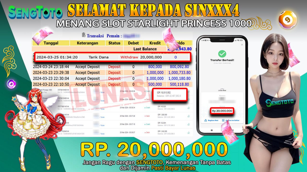 BUKTI PEMBAYARAN SLOT STARLIGHT PRINCESS 1000