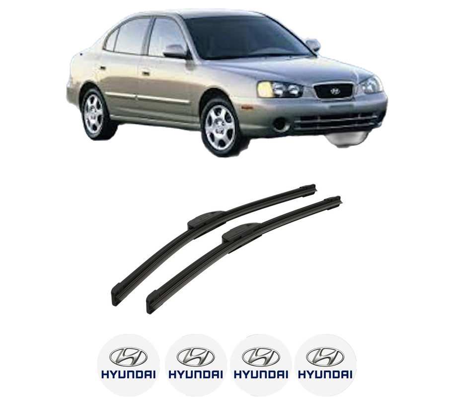 Set stergatoare auto HYUNDAI ELANTRA III Saloon (XD) din 2000-2006, pentru parbriz auto, 2 bucati, Bosch Aerotwin Retrofit, din cauciuc siliconat rezistent, 4 Stickere Auto HYUNDAI