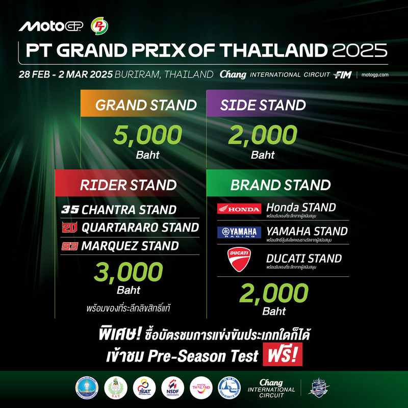 2.MotoGP 2025 ราคาบัตร
