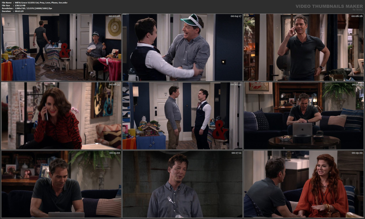 Will & Grace S11E01 Eat, Pray, Love, Phone, Sex.mkv