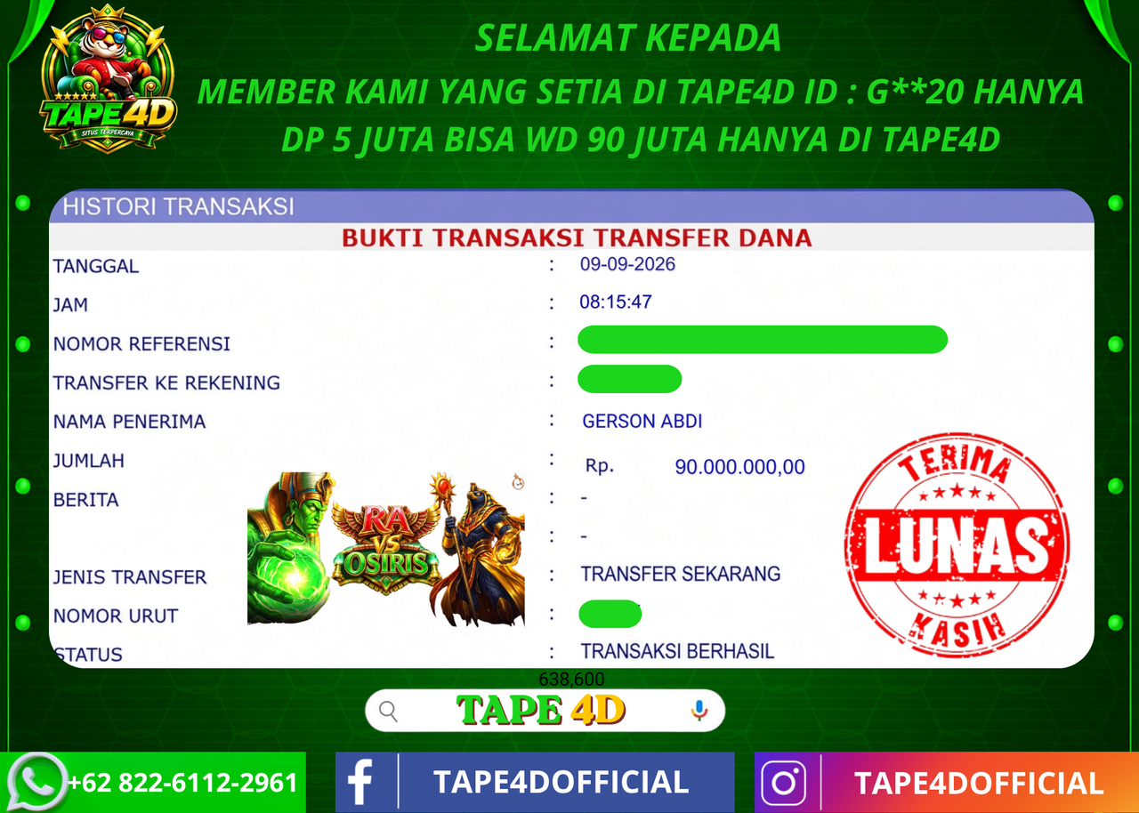 TAPE4D RA VS OSIRIS PRAGMATIC PLAY 90.000.000-LUNAS
