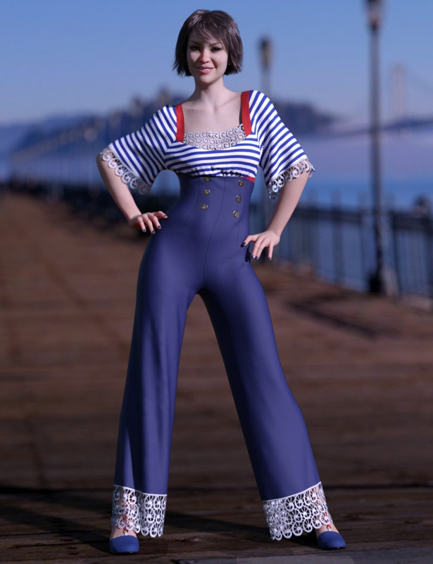 dForce Anchors Aweigh Outfit for Genesis 8 Female(s) dForce Anchors Aweigh Outfit for Genesis 8 Female(s)