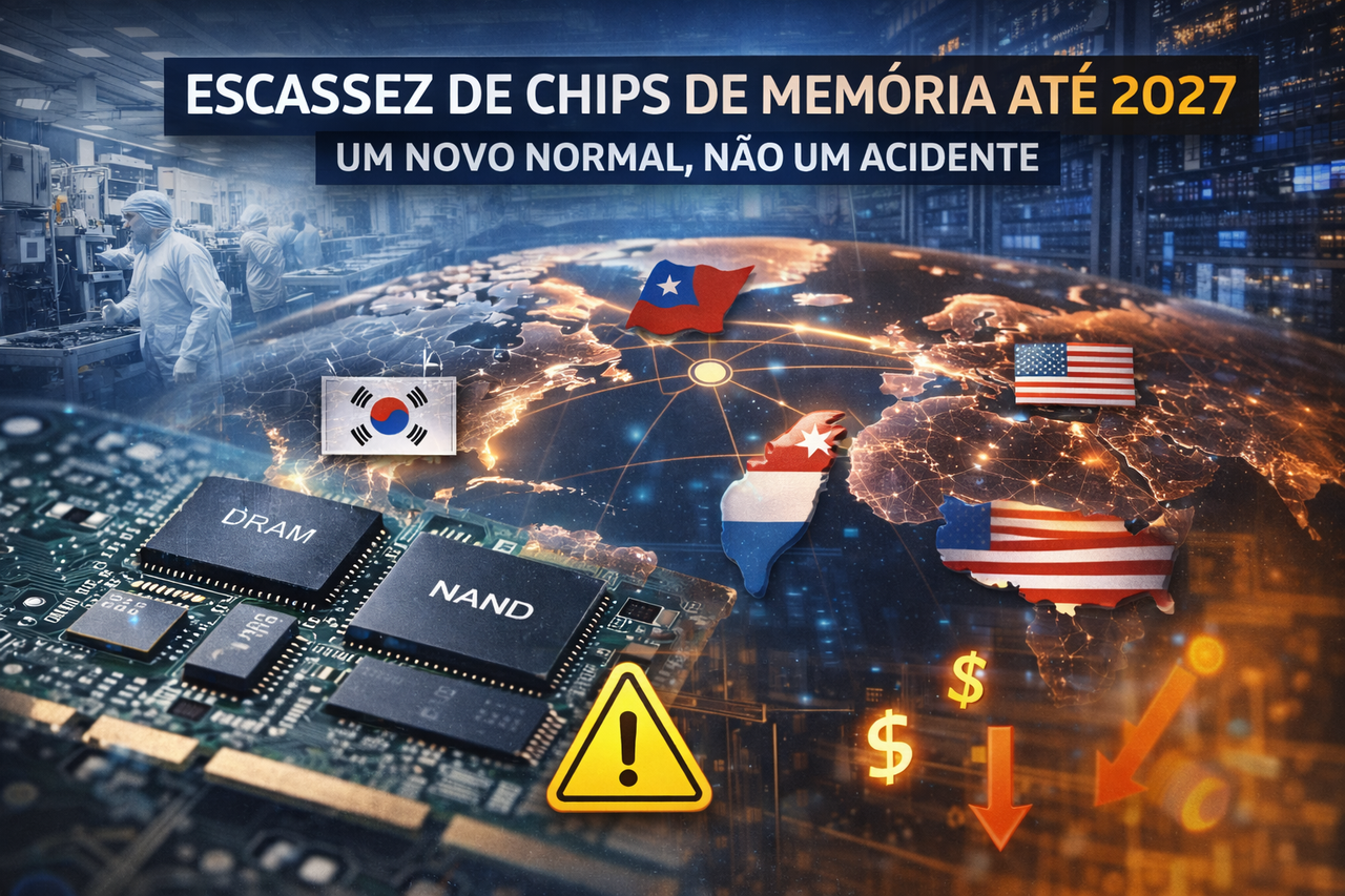 A escassez de chips de memória não é um acidente — é um novo normal até 2027