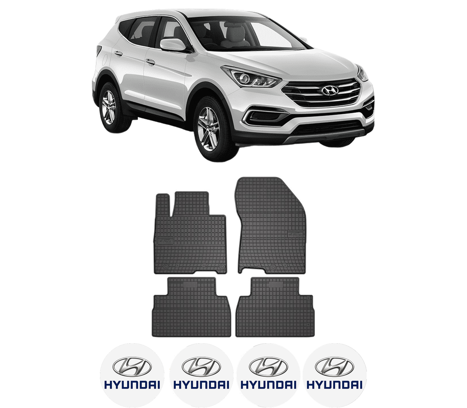 Set covorase presuri HYUNDAI SANTA FE IV (TM, TMA) din 2018-2022, auto, din cauciuc thermoplastic, 4 Stickere auto cu HYUNDAI