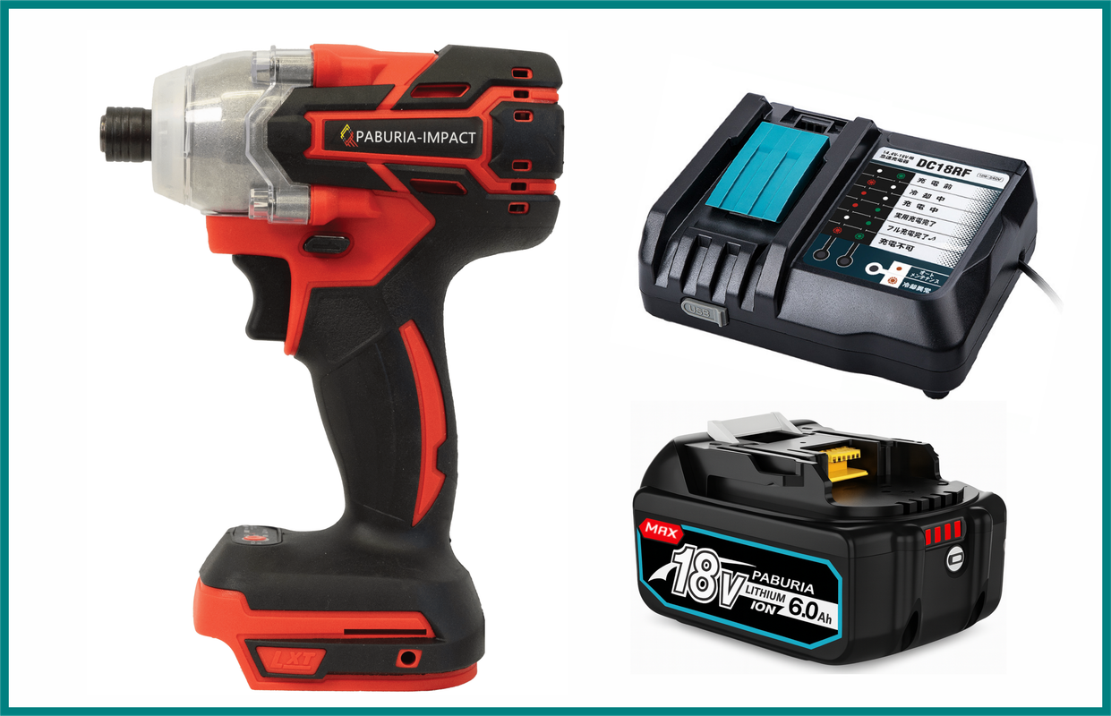 インパクトドライバー（本体）レッド/18V6.0Ah バッテリー/DC18RF 急速充電器