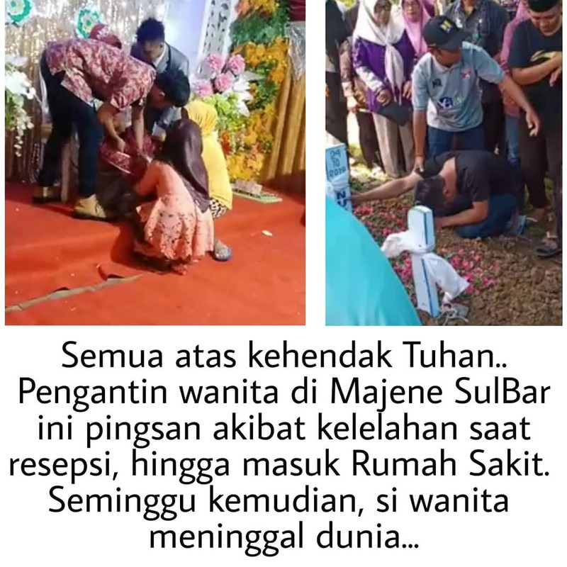 Miris, Seminggu Menikah Istri Pria Ini Sempat Pingsan Saat Resepsi Sebelum Akhirnya Meninggal