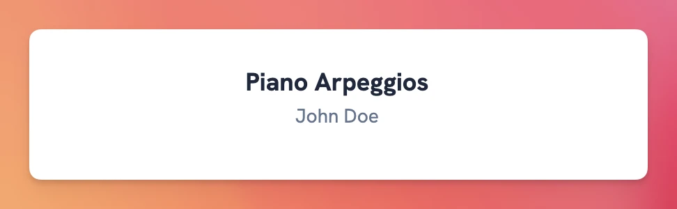 Basic audio player structure with track title and author