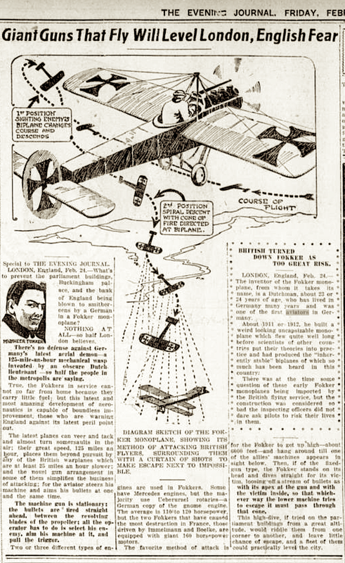02-25-1916, Giant Flying Guns (Fokker), Evening Journal