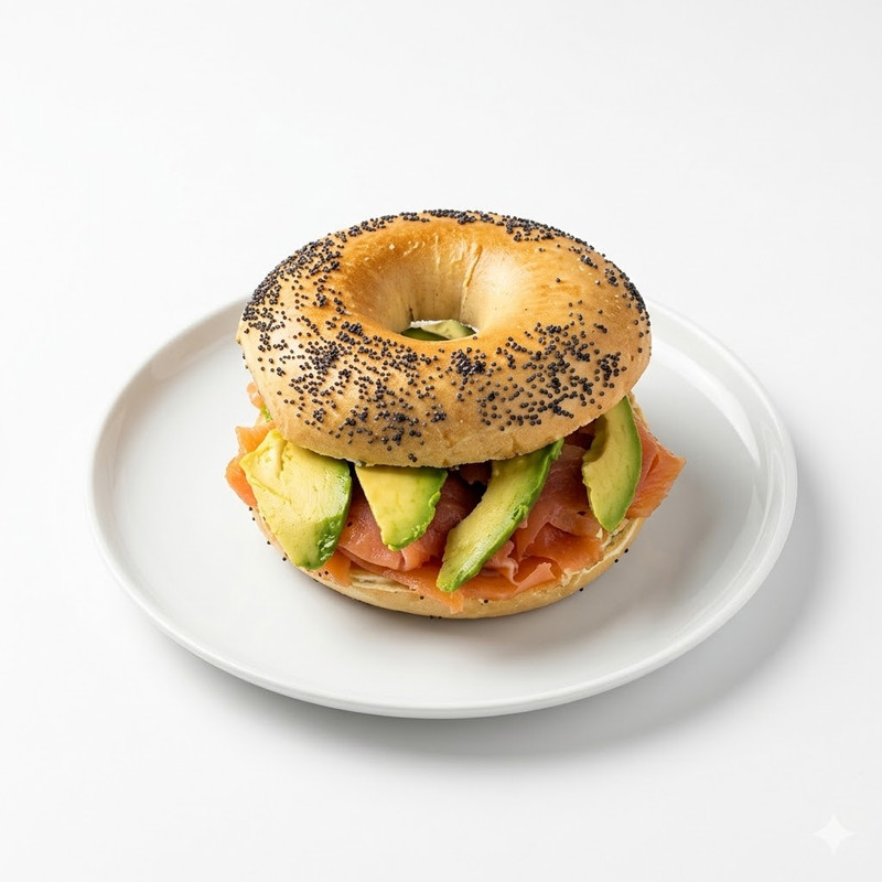 bagel salmon avocado