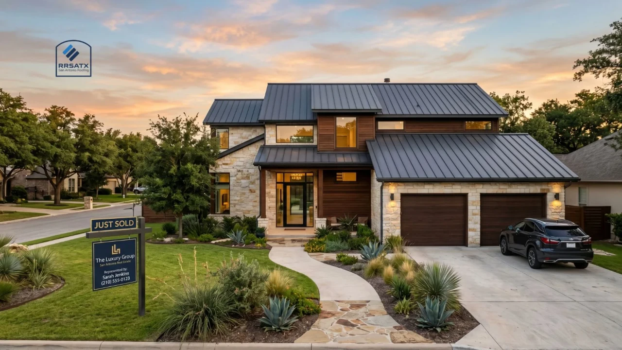 San Antonio home with metal roof curb appeal and resale value