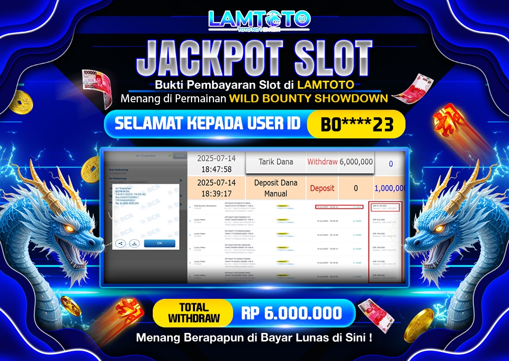 BUKTI JACKPOT LUNAS LAMTOTO