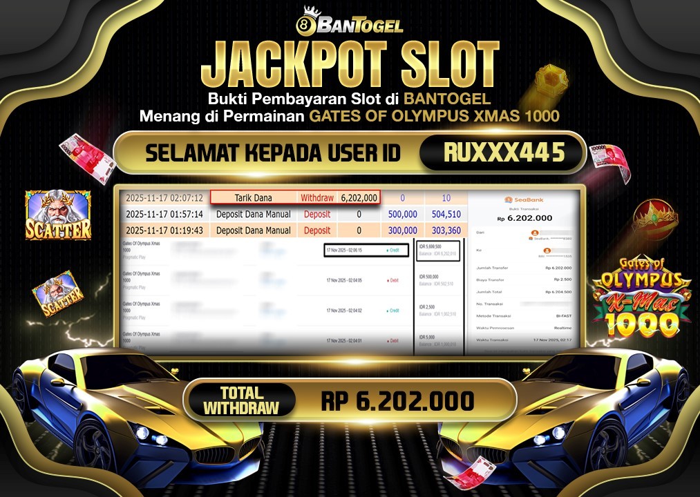 BUKTI JACKPOT LUNAS BANTOGEL