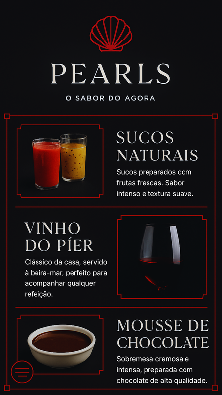 Pearls Cardápio