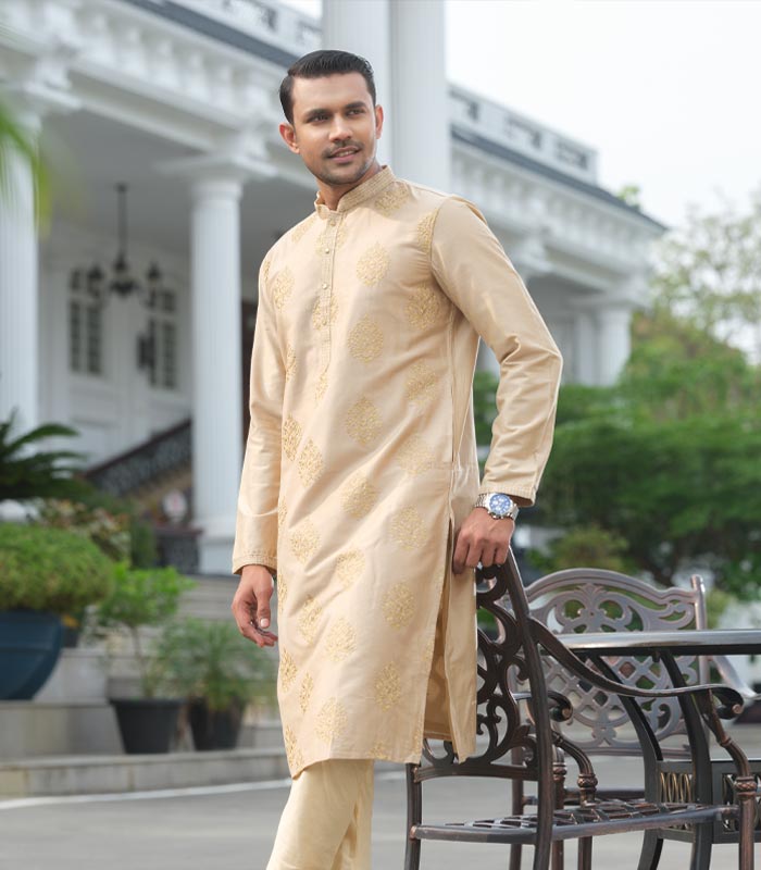 Men’s Exclusive Punjab & Pajama : Golden 1524 Design