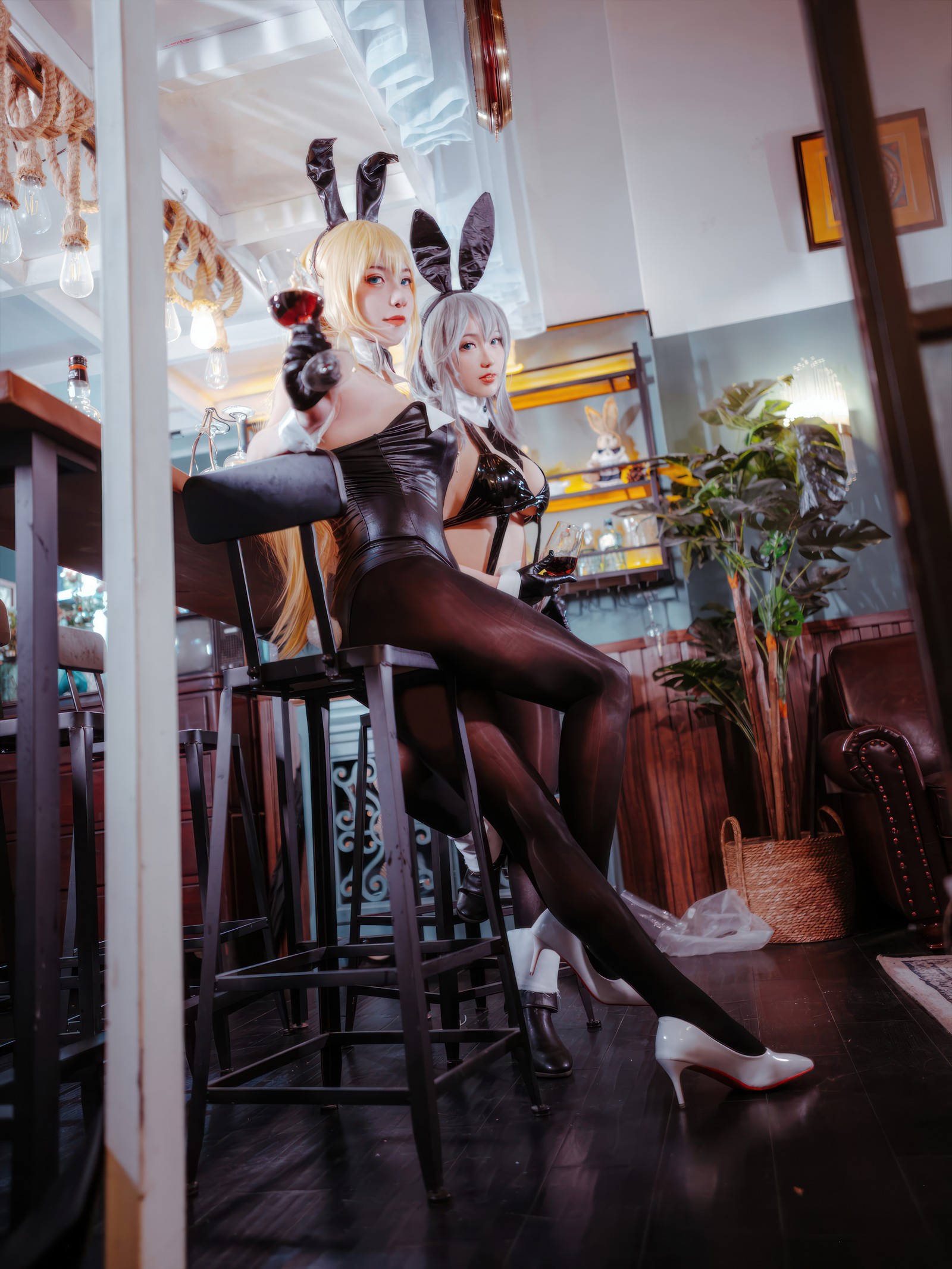 刺青Poi 北卡罗来纳 & 华盛顿 兔女郎 Cosplay｜碧蓝航线 双人写真（含隼隼子）【40P｜308MB】插图5