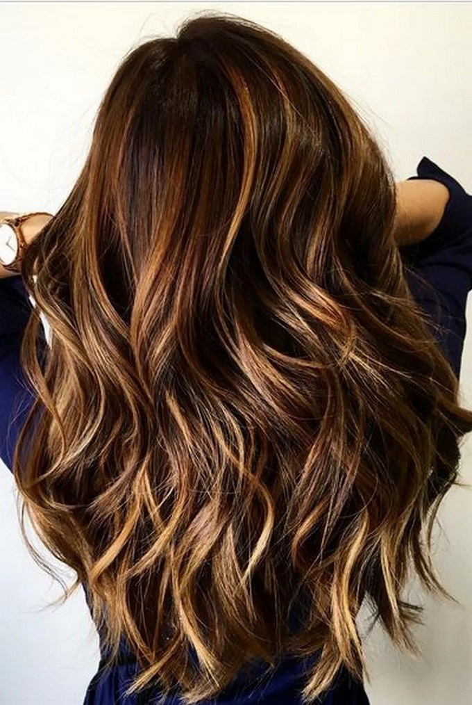 Dark Brown Hair With Caramel Highlights