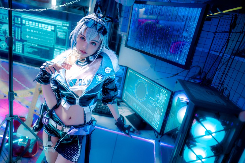 Joyce Lin2x Silver Wolf Cosplay Honkai Star Rail 高清图集 61P插图4